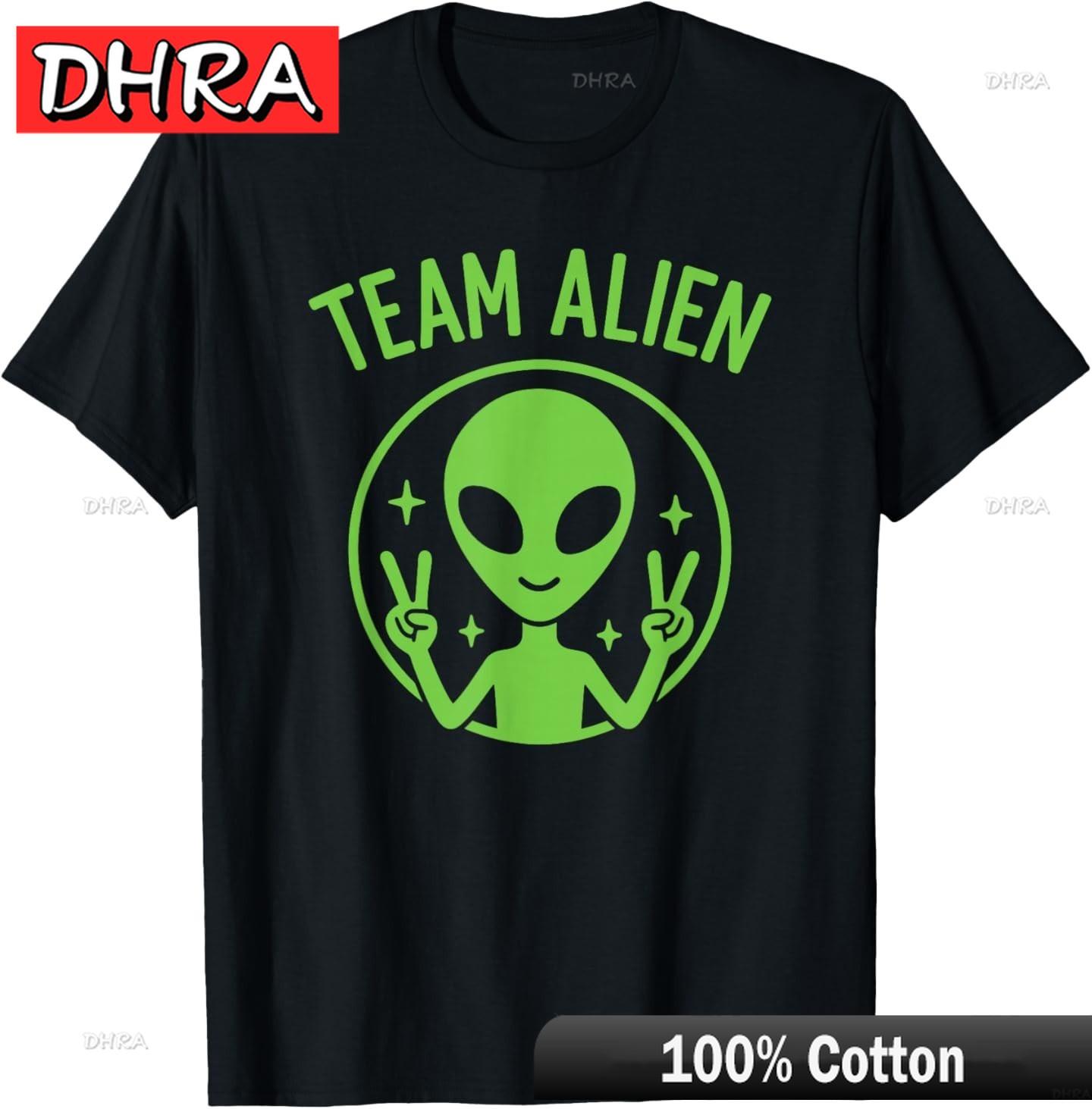 Team Alien Funny Green Extraterrestrial Peace Sign Cartoon TShirt Colorful Minimalist Tshirts TShirts for Gym Shirts Women S
