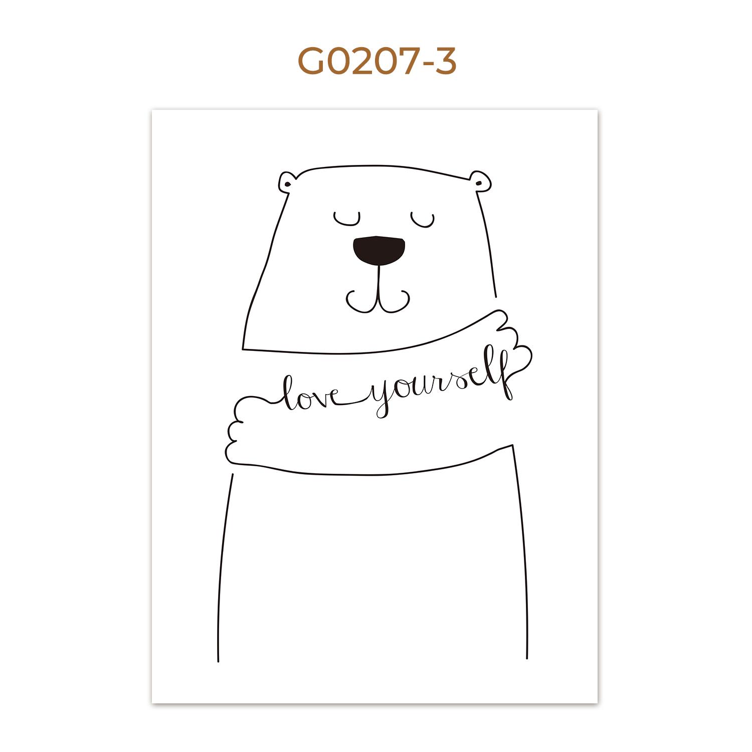 

Милые Мультяшные Минималистичные Кролик Медведь Ребенок Линия Настенные Холщовые Постеры Картины Принты Для Гостиной Детской Комнаты Домашний Декор 21x30cm No Framed