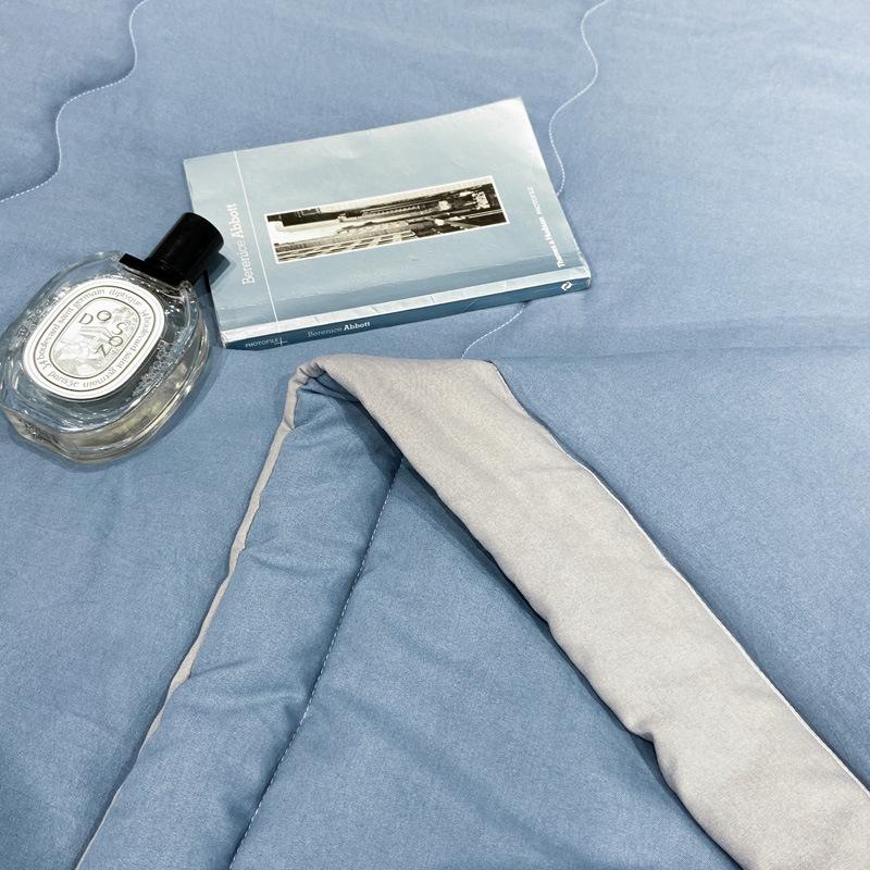 Solid Color Washed Cotton Skin-Friendly Machine Washable Summer Quilt for Air Conditioned Rooms – Thin, Single & Double Sizes