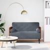 Two Seater Sofa with Neck Rolls Dark Gray 110 cm Velvet