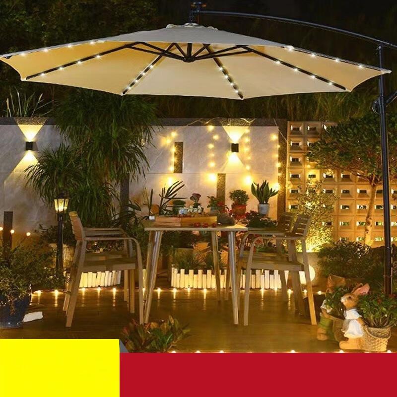 OEING Outdoor Cantilever Patio Umbrella with LED Lights