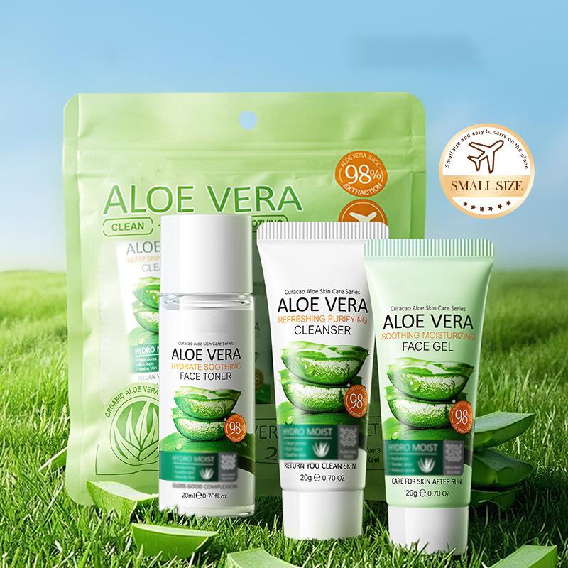 Three-piece Aloe Vera Moisturizing Travel Skin Care Set 3pc Set