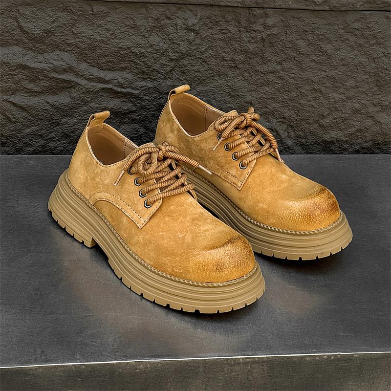 Big Head Derby Shoes Low-top Platform British Style Tooling Couple Shoes Casual Retro Old Leather Shoes 45109-J