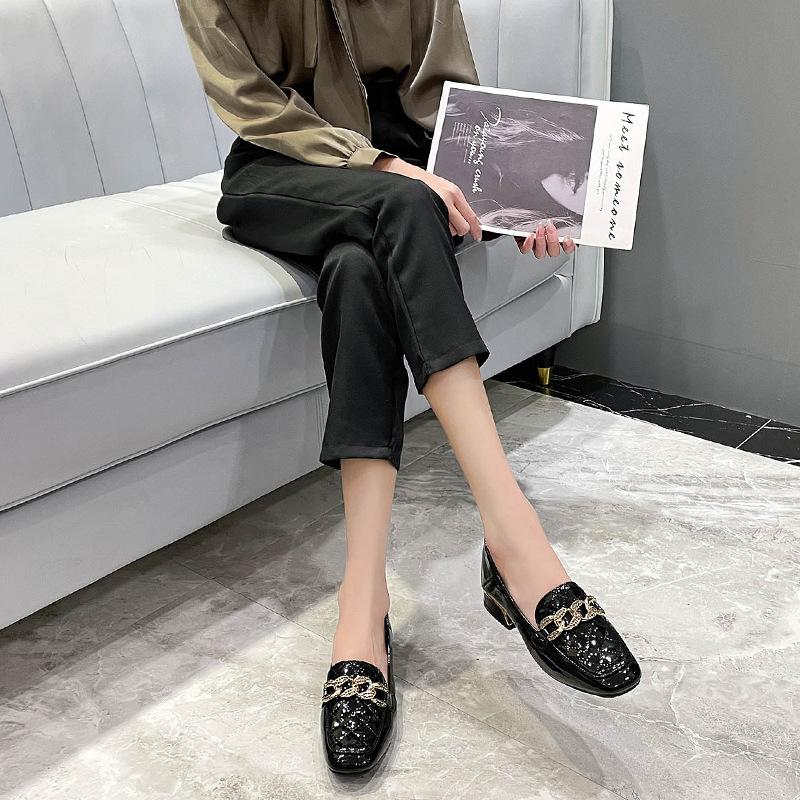 Buty damskie Mokasyny Damskie niskie obcasy Damskie pojedyncze buty Kryształki Duże rozmiary Wygodne Brytyjski styl