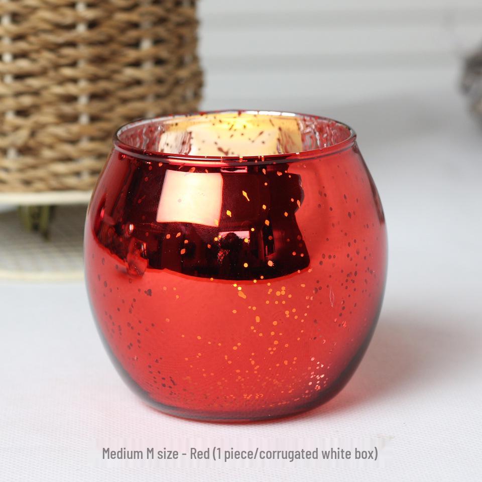 Electroplated Glass Scented Candle Holder - European & American Holiday Design
