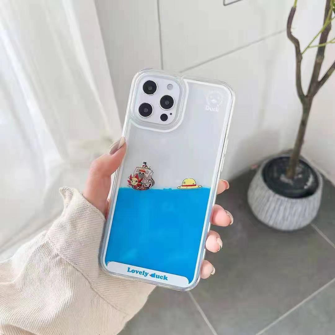 

Креативный чехол Pirate Ship Quicksand Liquid для iPhone 16, совместимый с iPhone 8 Plus, X, 13 - дизайн Little Yellow Duck iPhone 16