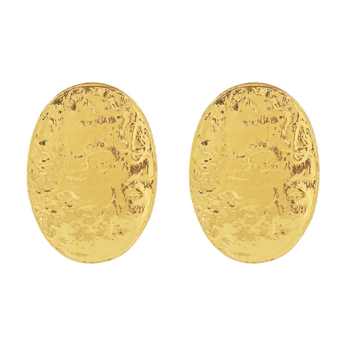 Minimalist Style Exaggerated Alloy Oval Earrings Geometric Metal Fashionable Jewelry
