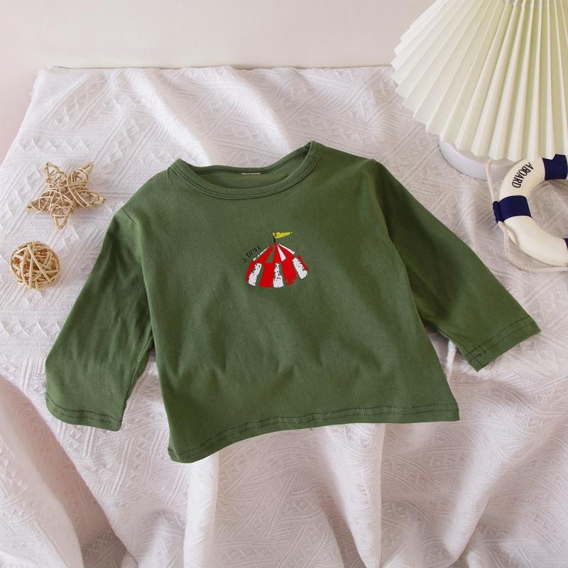 Children's Clothes Tops Tees Long Sleeved Popular Design Crewneck Pullover Blouse Boy Spring Autumn Clothing Bottoming Shirts