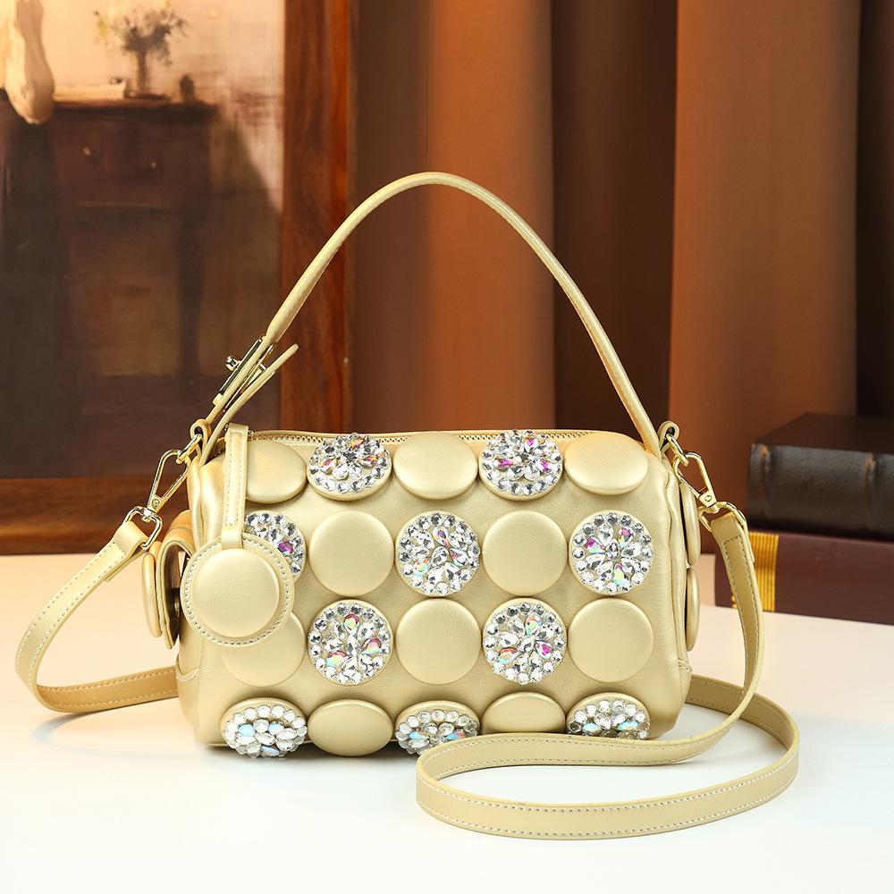 2026 Spring New Hot Diamond Cylinder Bucket Bag
