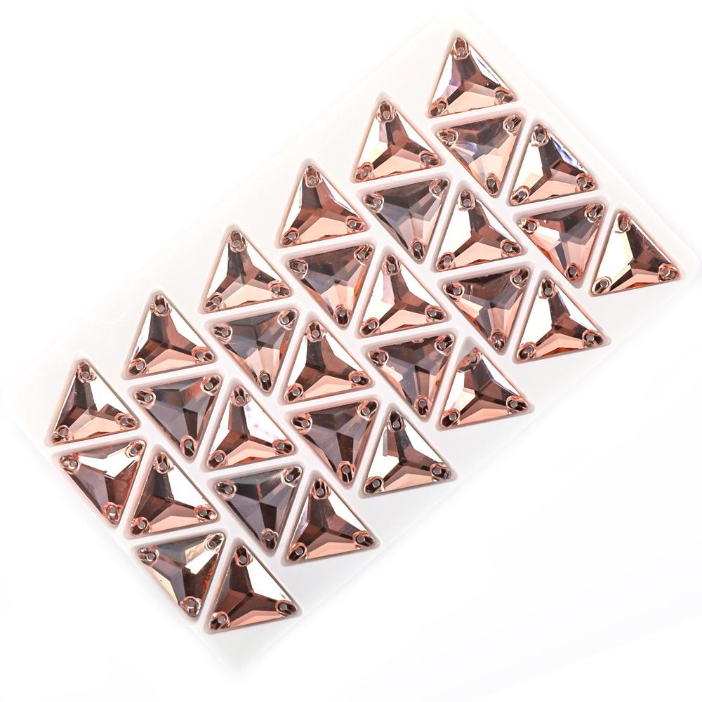 5Pcs High Quality Triangle Color Ab Flat Button Hand Sewn Diamond Glass Crystal Button Clothing Accessories With Diamond Wedding Dress Auxiliary