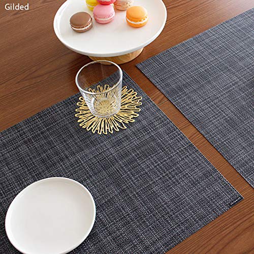 Chilewich Bloom Coasters, Set of 6, Gilded, In Exclusive Packaging