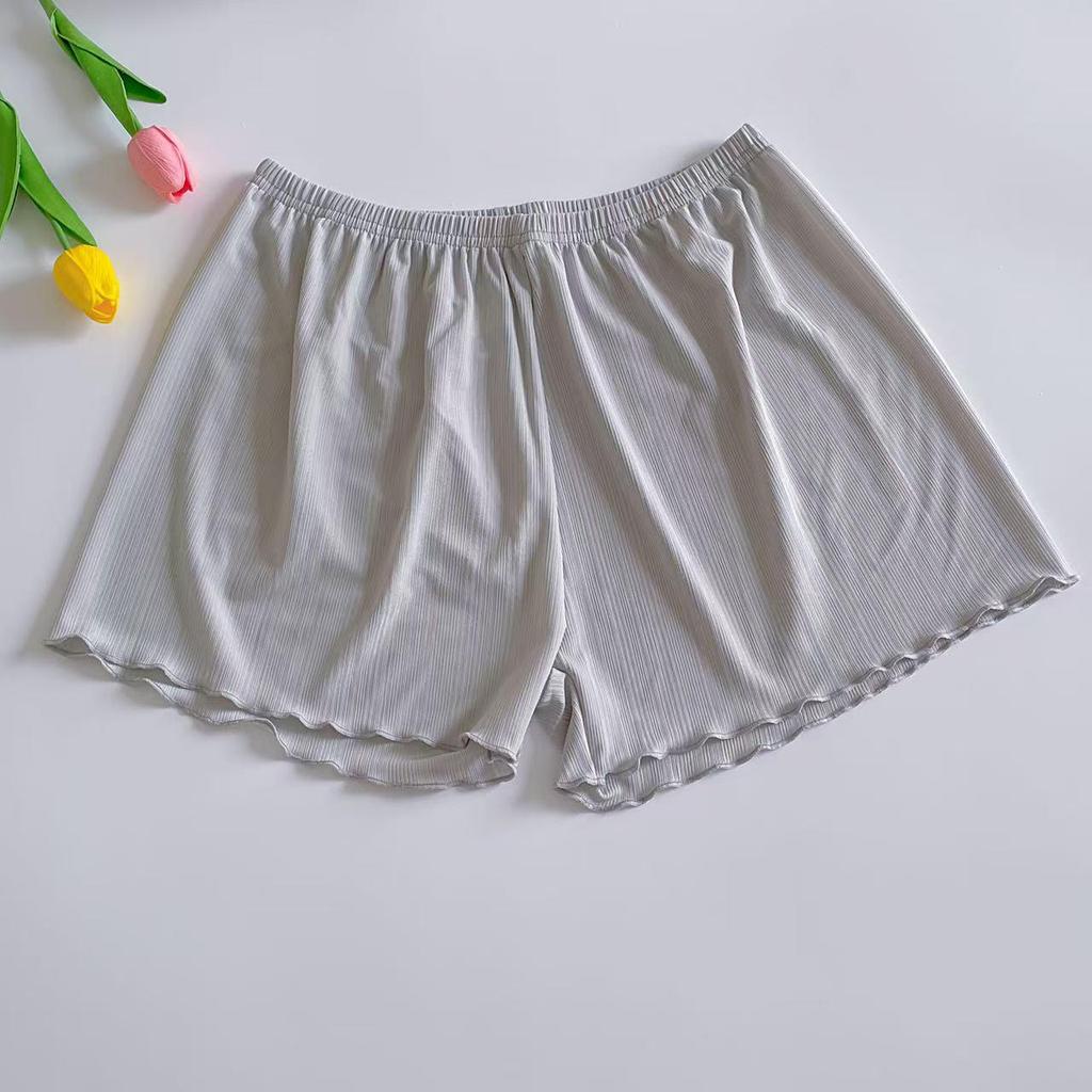 Women's Ice Silk Lace Safety Shorts - Anti-Exposure, Thin, No Curl, Loose Fit, Slimming, Perfect for Summer & Home Base Layer