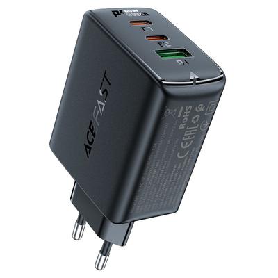 GaN 2x USBC USBA PPS PD QC4 65W Fast Wall Charger Black