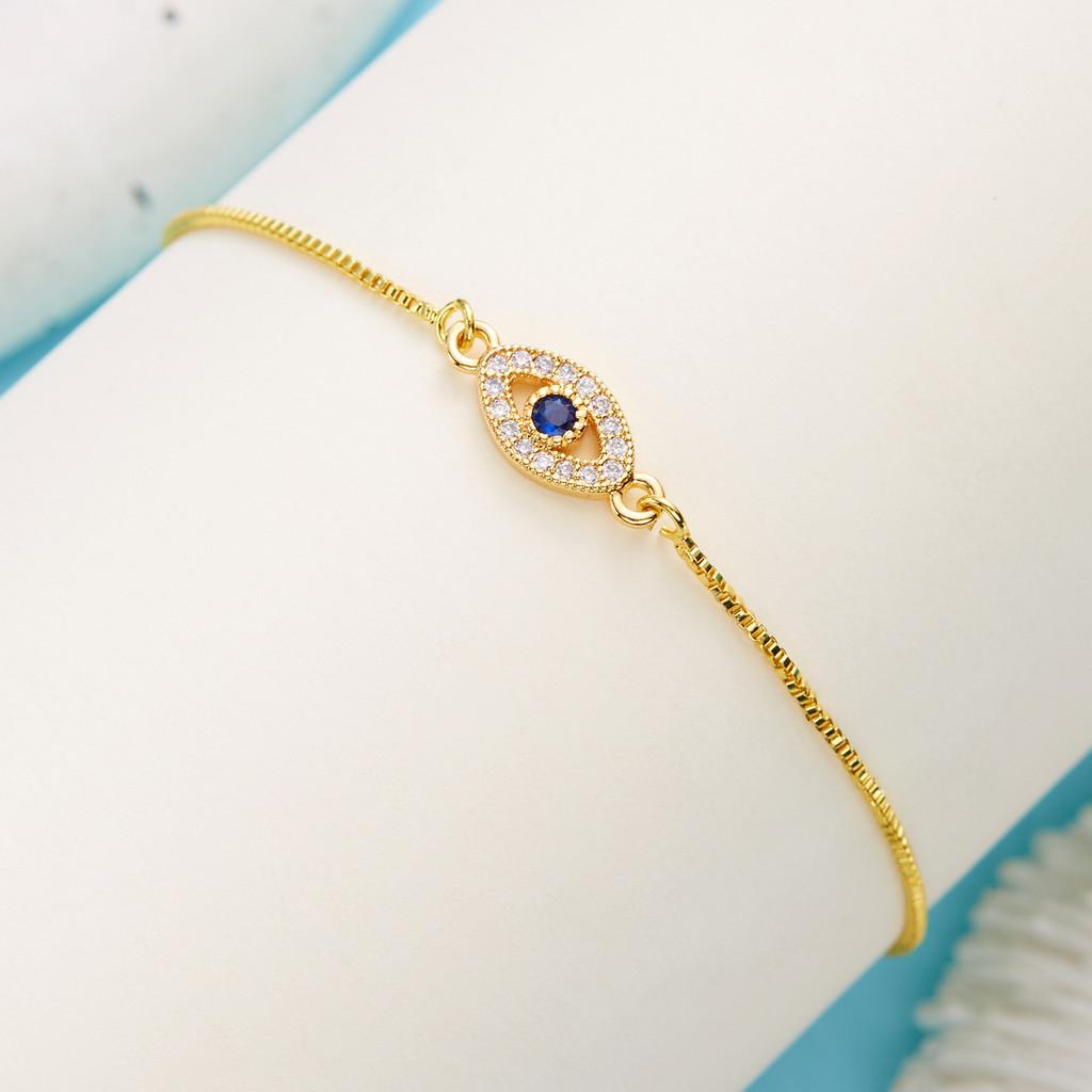 Fashion Pulling Bracelet With Blue Eye Design And Rhinestone Decor For Men And Women