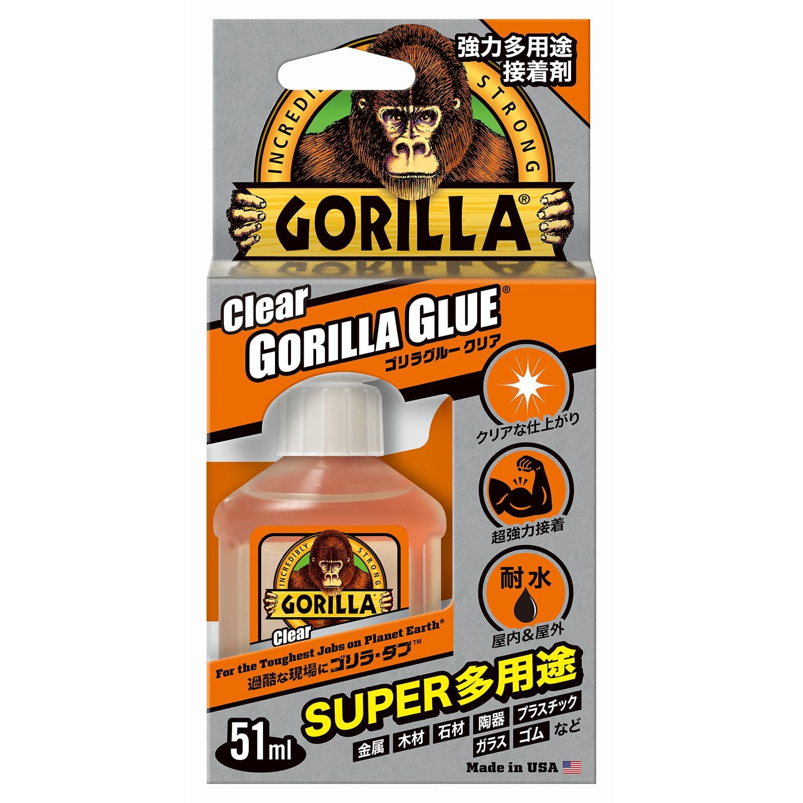

KURE Gorilla Glue Strong 1770 Прозрачный, 51 мл, Универсальный клей,