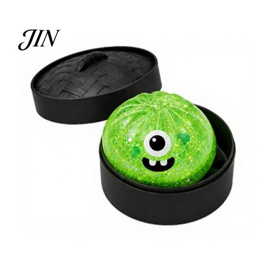 Steamed Bun Sensory Toy Halloween Dumpling Squeeze with Steamer Box, Pumpkin Ghost Bat Stress Relief for Relief, Party Favors Kids
