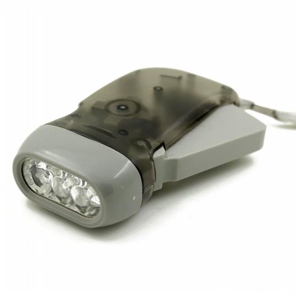3 Colors Hand Pressing Dynamo Crank Power Wind Up Flashlight Mini Self Generating Torch LED Camping Lamp Light for Outdoor Home