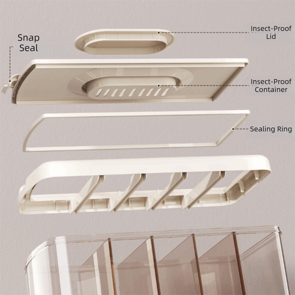 Built-in Measuring Cup Separated Grains Dispenser Moisture-Proof Grain Storage Box  Pantry