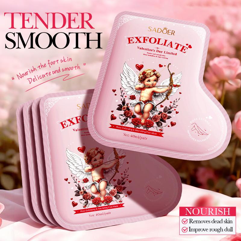 Five Pairs of Rose Foot Facial Mask Moisturizing Foot Exfoliating Facial Mask Foot Hydrotherapy Foot Exfoliating Foot Skin Care