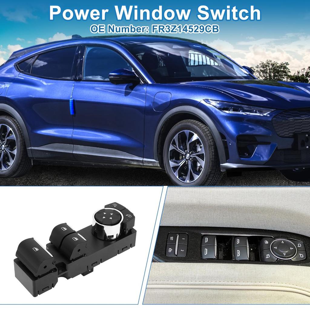 Power Window Switch No.FR3Z14529CB Window Control Switch for Ford for Mustang 2015-2020 Black
