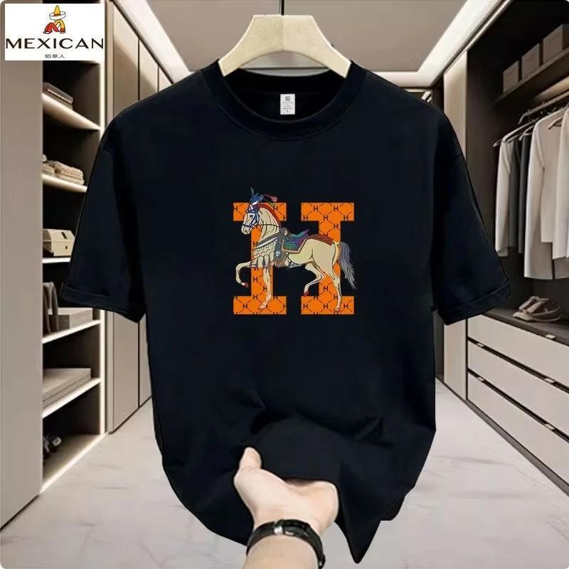 

Нова модна трендова футболка з вільними літерами для пар, круглий виріз, повсякденний та універсальний напіврукав M