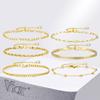Vnox 6pcs/3pcs Women Chain Bracelets Set, Rope Chain Cuban Chain Snake Links Bracelets, New Gold Plated Minimalist Jewelry Set