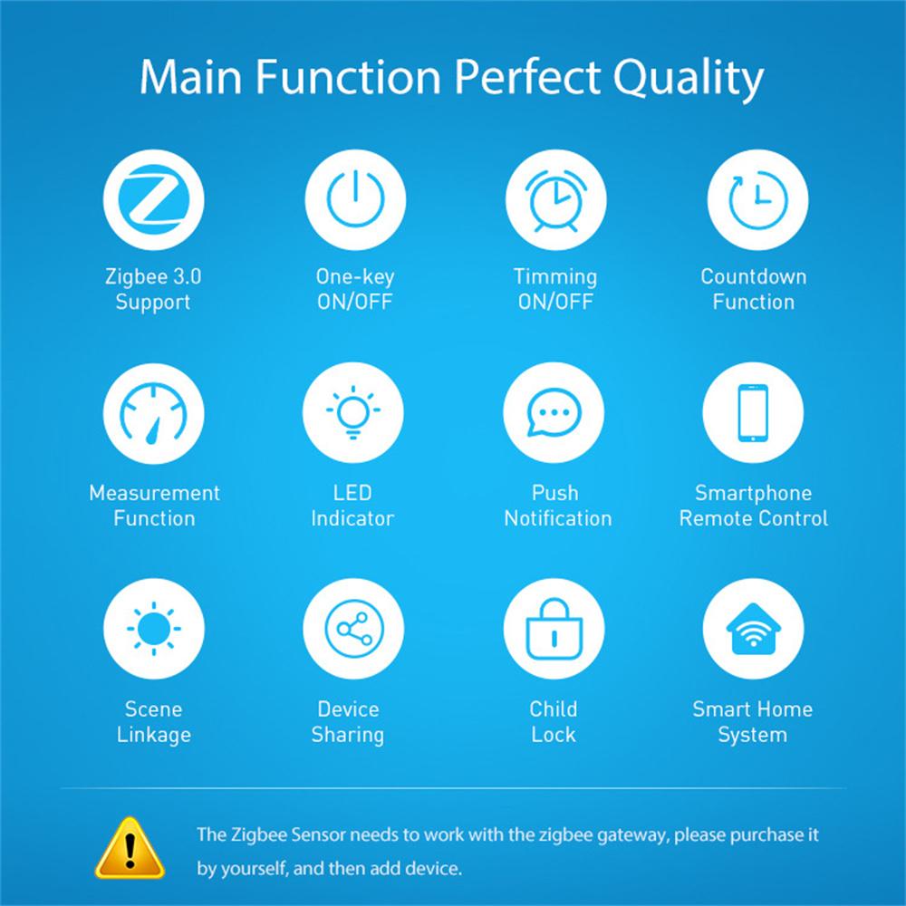 NEO NAS-WR01BH 16A ZigBee 3.0 Smart Plug Smart Wireless Remote Control Power Plug with Energy Monitoring, EU Plug