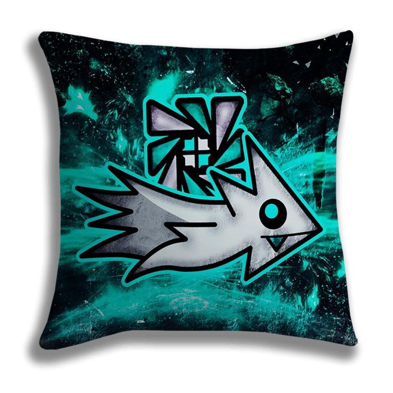 Geometry Dash Kreslený Potisk Povlak na Polštář 45x45cm Potahy na Polštáře Pohovka Postel Domácí Dekorace Vlastní Potahy na Polštáře Dekorace do Auta Dárek