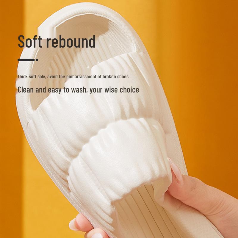Men's Summer Non-Slip Thick Sole Bathroom Slippers with Unique Stepping Texture