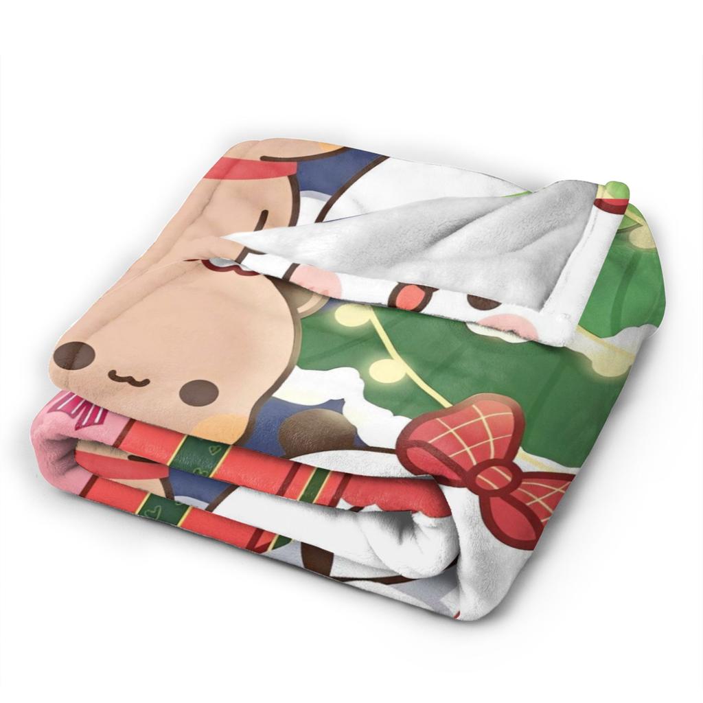 Bubu Dudu Christmas Flannel Blanket Winter Soft Warm Throw Blanket for Kids Adult Home Decor Graphic Bedspread Sofa Bed Cover