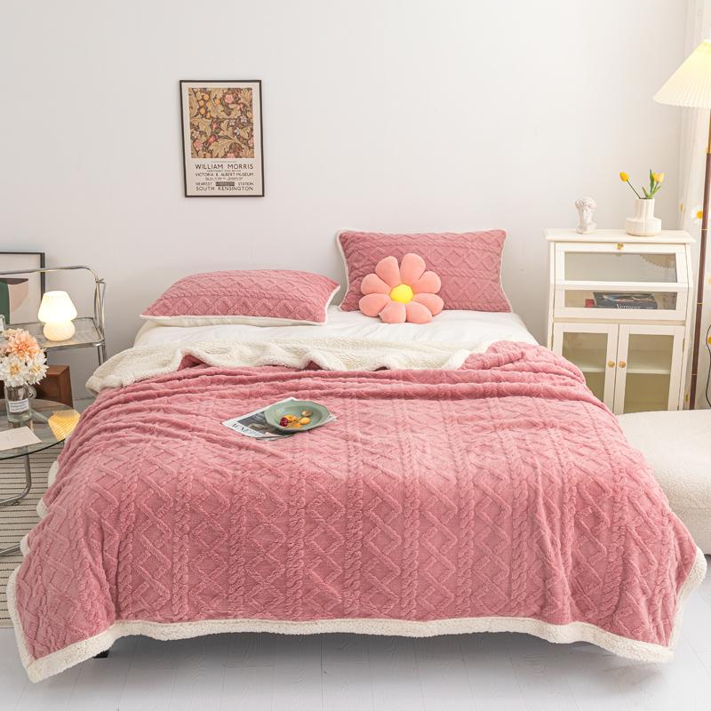 Cheap Bedspread For Bed Plush Velvet Warm Bed Cover Soft Blanket Soild Color Blanket Winter Home Decoration Sofa Bed Cover Home