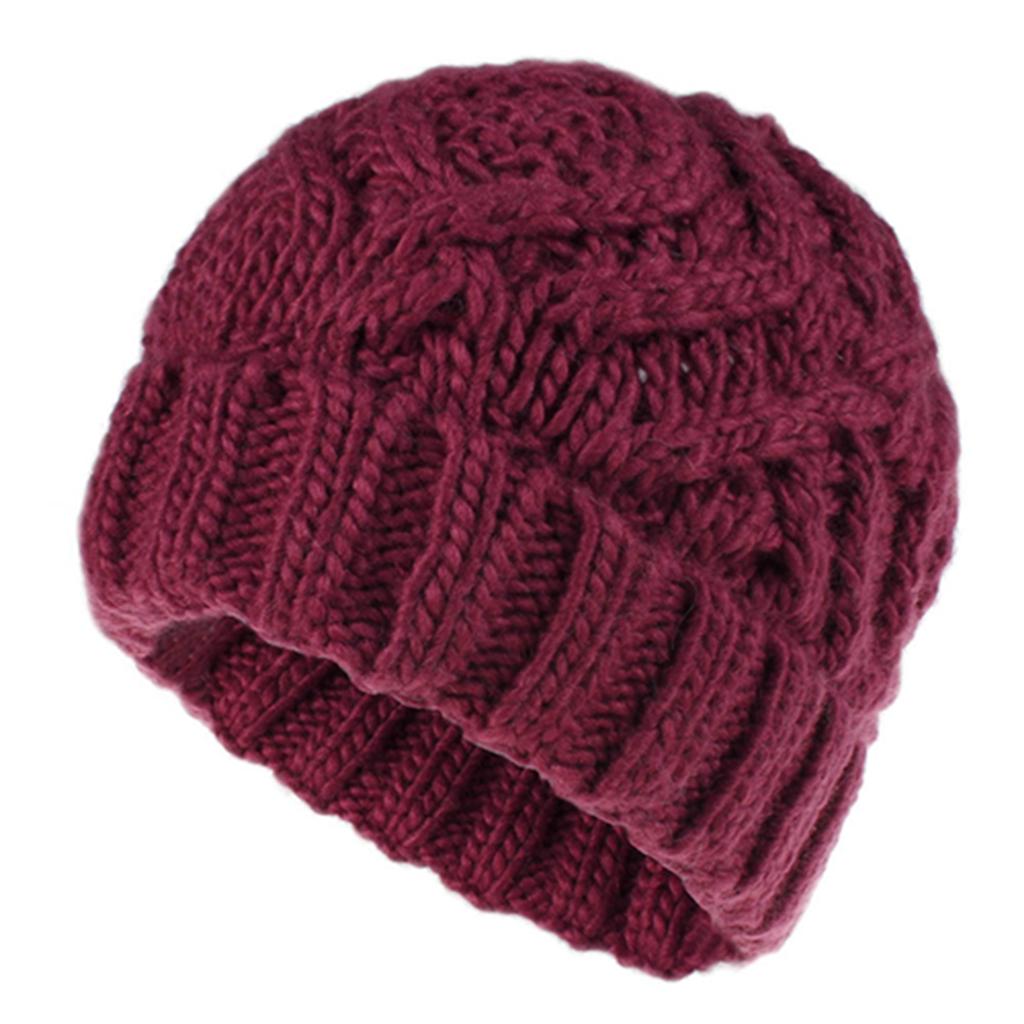 Women's Autumn Winter Wool Soft Fashion Warm Beanie Knitted Hat