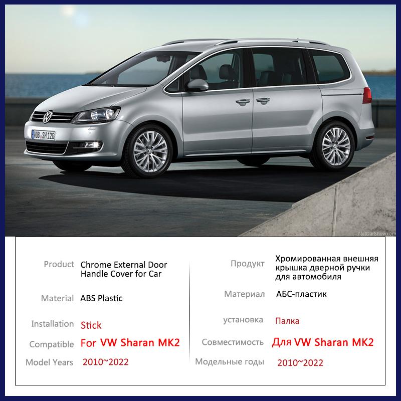 for Volkswagen VW Sharan MK2 7N 2010~ Gloss Black Door Handle Cover Car Accessories Parts Protective Styling Sticker Trim