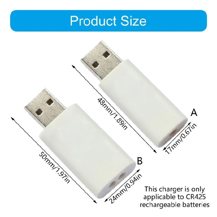 Light Weight CR425 Battery Charging Device Single/Double Port CR425 Charging Tool Fishing Float Battery Accessories