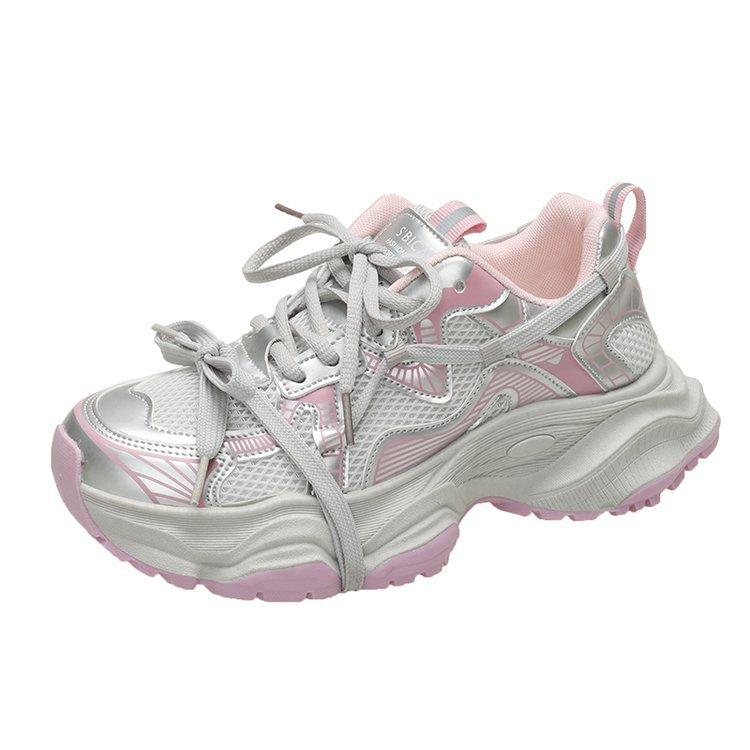 

Hong Kong style retro dad shoes women s ins mesh breathable thick sole heightening sports and leisure shoes 2025 autumn new 35