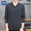 ROMON Men's 100% Pure Wool V-Neck Sweater