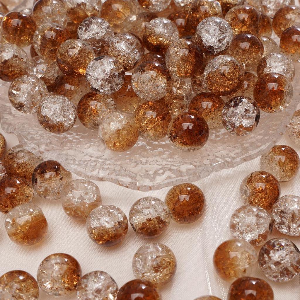 8/10mm Crackle Glass Beads for DIY Jewelry - Round Beads for Bracelets & Necklaces