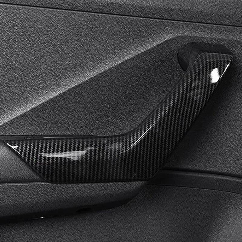 ABS karbonfiber Bil interiør Dørhåndtak Deksel Trim Dør Skål Klistremerker dekorasjon 4 STK For Volkswagen VW T-Roc TROC 2017 2018