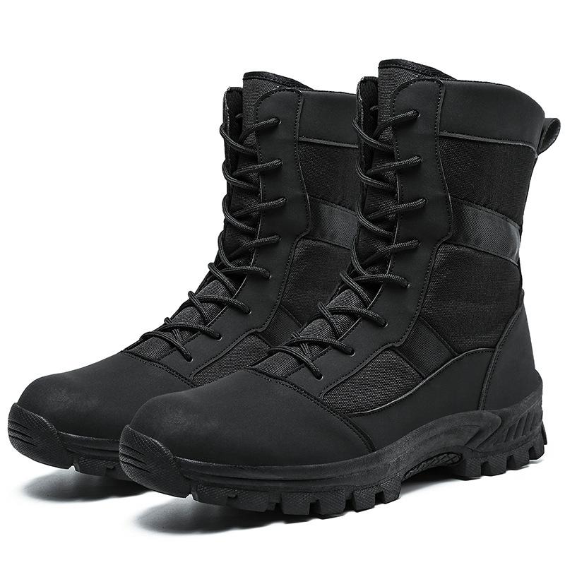Fashion Fashion Men's Wide Width Tactical Boots Desert Hiking High Top Ankle Boots Waterproof Non-Slip Outdoor Combat Shoes for Travel