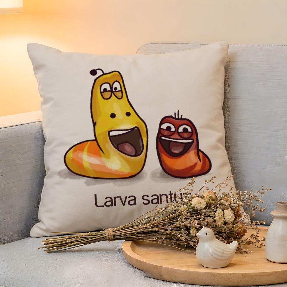 Cushion Cover  Linen  SkinFriendly Soft Decorative Case For Sofa Home Decor Funny LLarva Pillow cover