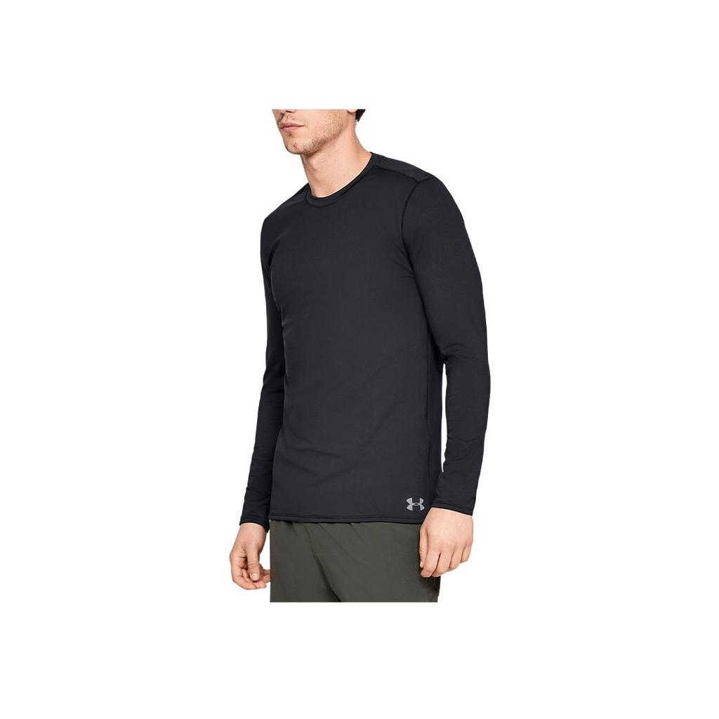 Under Armour Dry Fit Stretch Crew Neck Long Sleeve T-Shirt Men Tops Black 1332491-001
