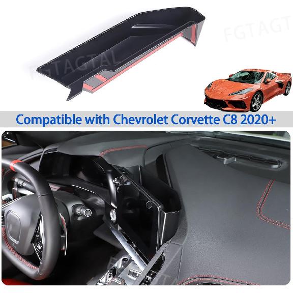 Center Console Storage Box Compatible With Chevrolet Corvette C8 -2025, ABS Navigation Screen Rear Storage Tray Organizer, Auto Interior Accessories