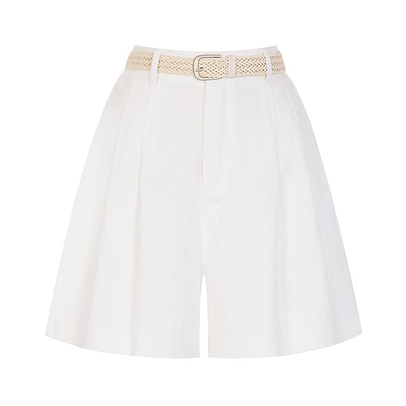 SELLY'S Belted Denim Pintuck Length Pants_I6B-Cpt021