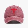 US Combat Medic Tactical Caduceus Washed Denim Baseball Cap Adjustable Solid Color Distressed Hat