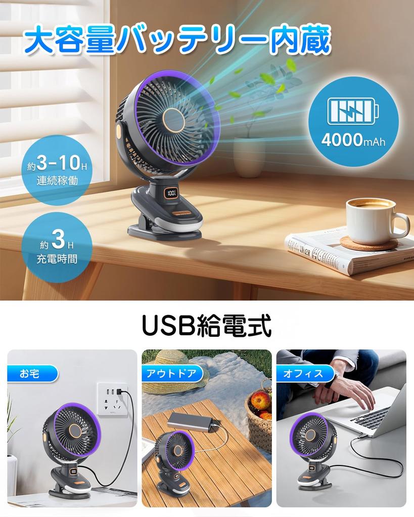 Compact Desktop Fan Ultimate Summer Automatic Super Strong USB LCD Large Timer Continuous 5 Speed Compact Mini Ideal for or Heatwave Protection