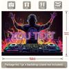 Neon DJ Wall Hanging, Personalized Text Music Party Backdrop for Club, Bar & Birthday Decor