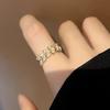 1pc Elegant Simple Wheat Design Copper Ring with Synthetic Zirconia – Fashionable Open Cuff Ring for Women