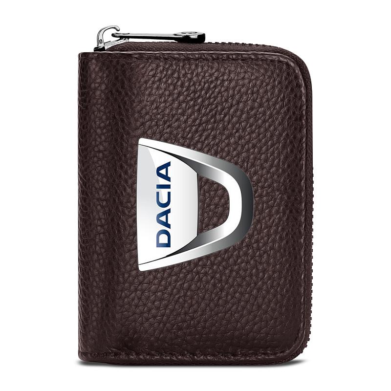 1 szt. Skórzany portfel na dowód tożsamości, prawo jazdy, kartę bankową, stylizacja samochodu dla Renault Dacia Clio Laguna 2 Megane 2 3 Duster Logan Captur