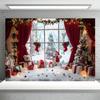 Vibrant Winter Wonderland Christmas Theme Banner Decoration Background Rural Window Scene Decoration Photography Background