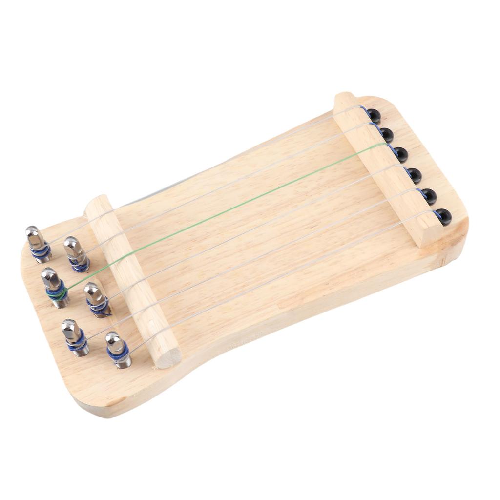 Chinese Zither Finger Trainer Wooden 6 String Mini Musical Instrument Fingering Practice Tool